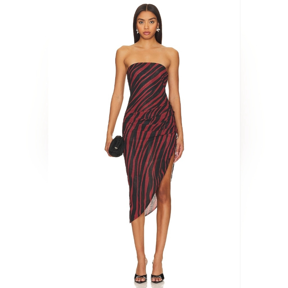 New $260 Amanda Uprichard x Revolve Janae Midi Dress Small